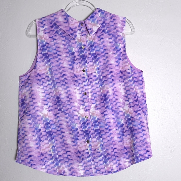 Soft Surroundings Adrie Top Purple Orchid Soft TieCollar Size Large - Picture 2 of 9